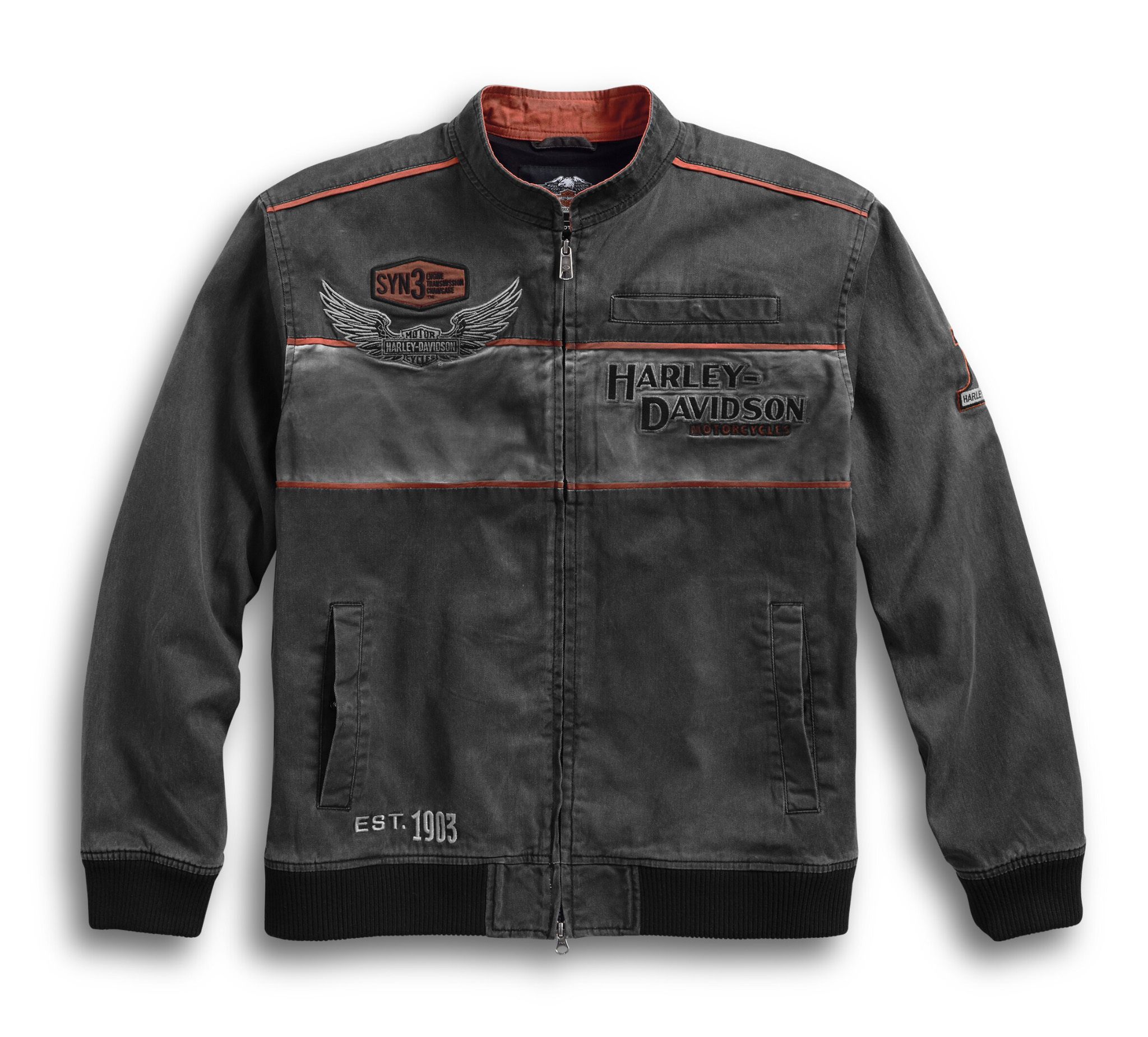 Harley-Davidson Official Mens Iron Block Henley Grey 